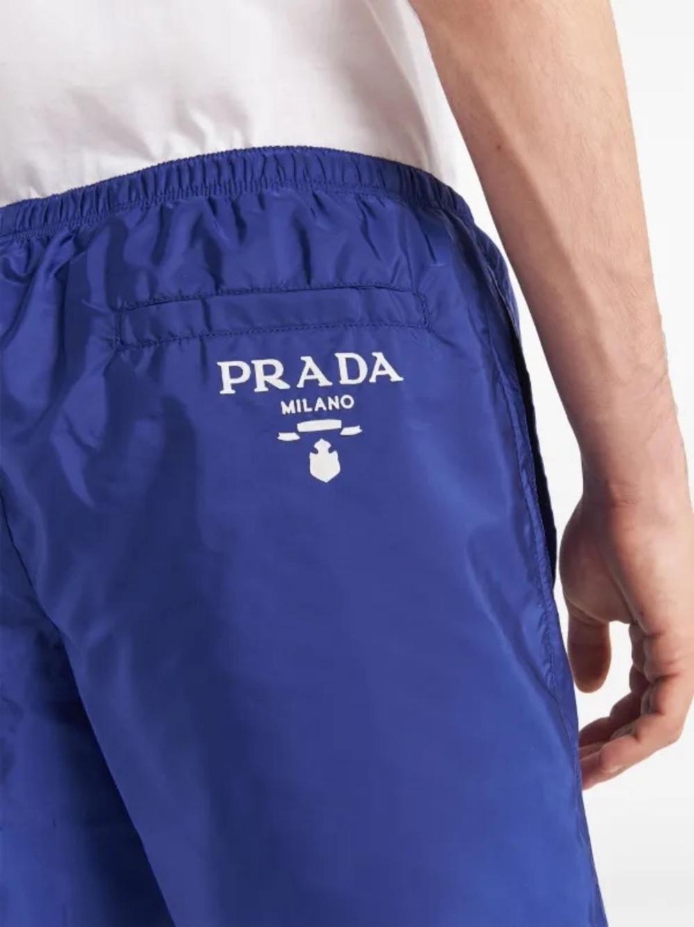 Prada Logo Print Mens Swim Trunks Bathing Suit Shorts